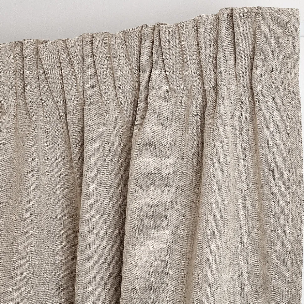 Rideau 100% occultant double face galon fronceur (135x260 cm - Naturel)