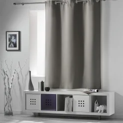 Rideau 100% occultant petite hauteur 140 x 180 cm occult Gris perle