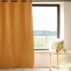 Rideau 100% occultant thermique phonique (135x260 cm - Jaune Ocre)
