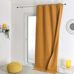 Rideau 100% occultant thermique phonique (135x260 cm - Jaune Ocre)