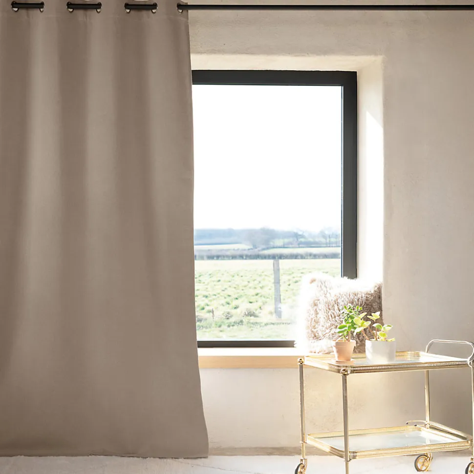Rideau 100% occultant thermique phonique chiné (160x240 cm - Taupe)