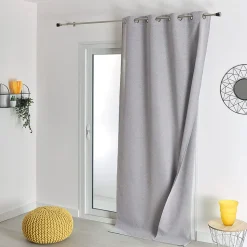 Rideau 100% occultant thermique phonique (135x180 cm - Gris clair)
