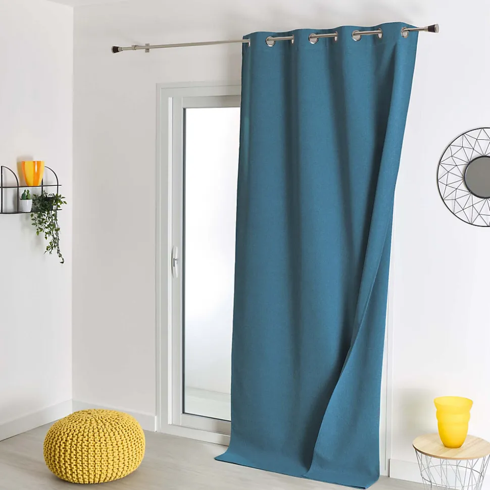 Rideau 100% occultant thermique phonique (135x260 cm - Bleu Pétrole)