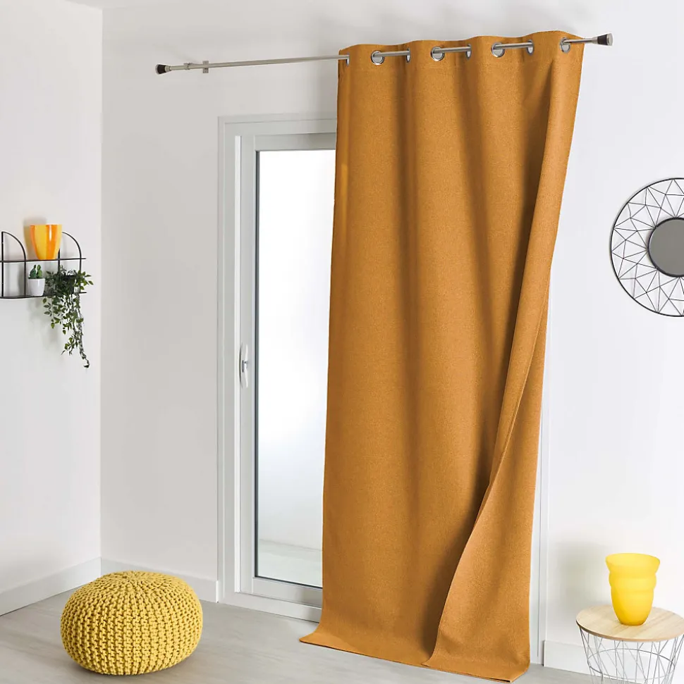 Rideau 100% occultant thermique phonique (135x180 cm - Jaune Ocre)