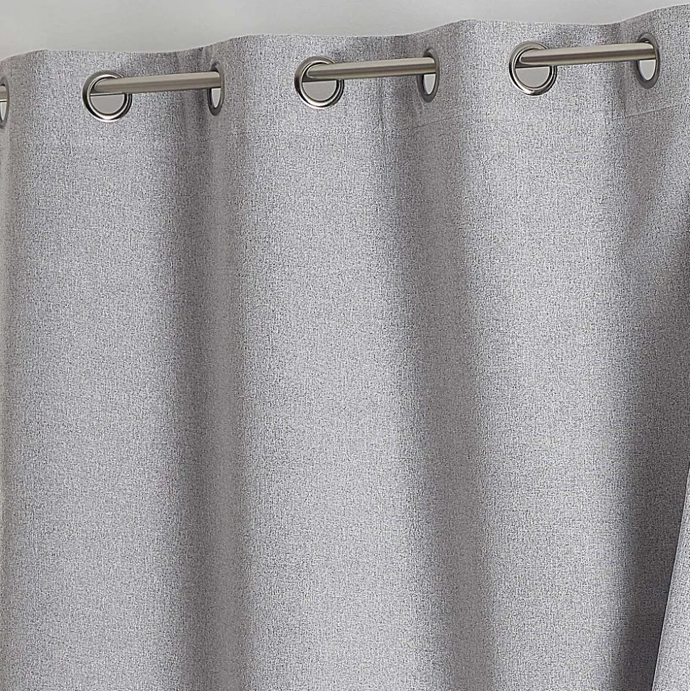 Rideau 100% occultant thermique phonique chiné (160x240 cm - Gris clair)