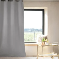 Rideau 100% occultant thermique phonique chiné (240x260 cm - Gris clair)