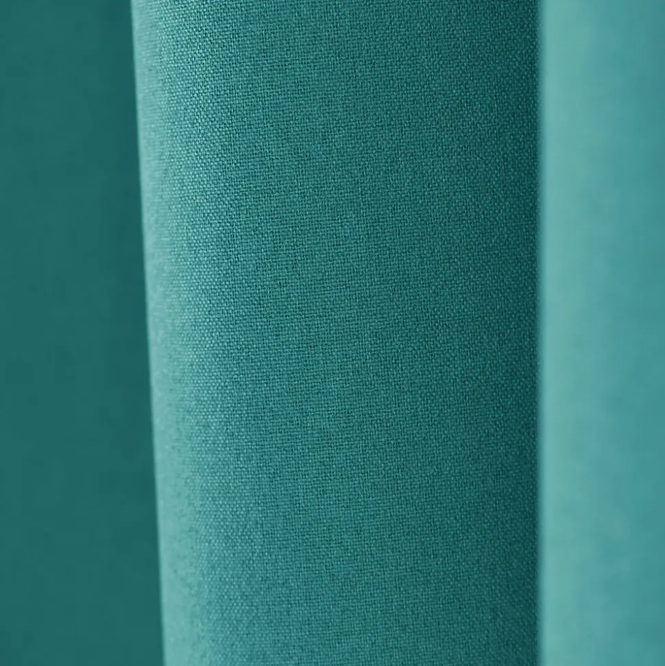 Rideau 100% occultant thermique phonique chiné (135x260 cm - Turquoise)