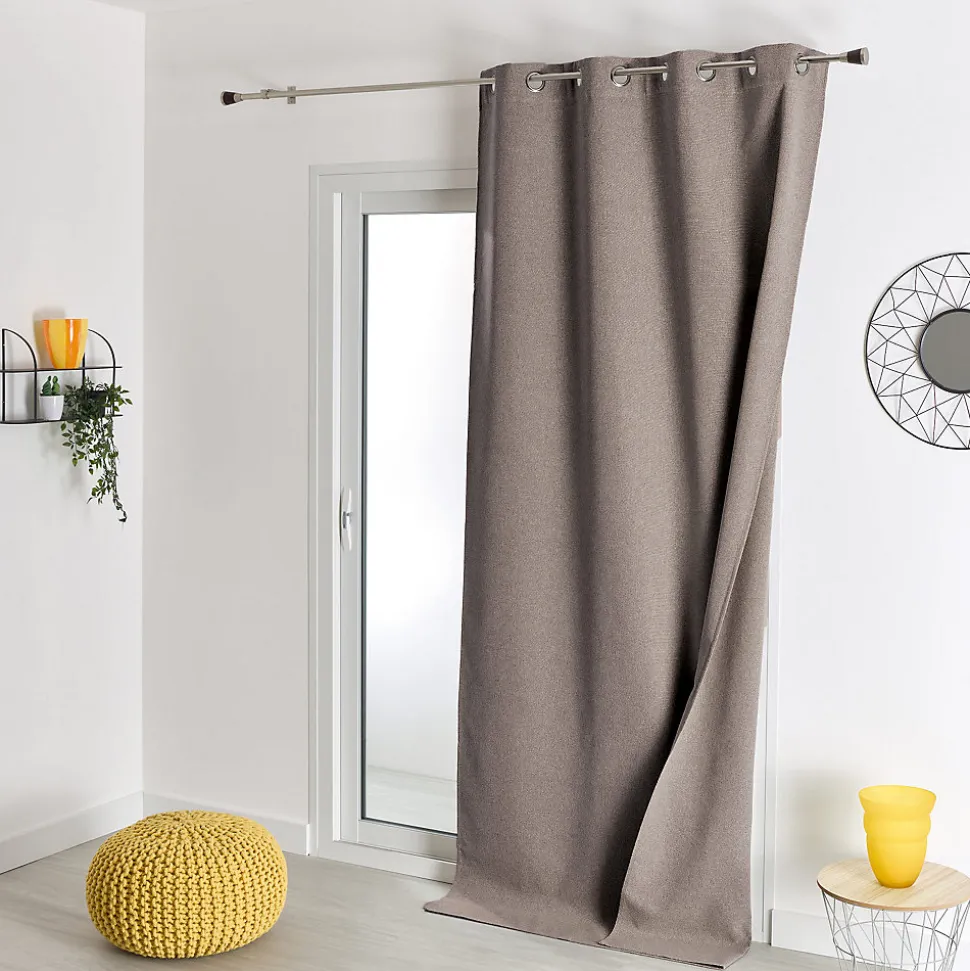 Rideau 100% occultant thermique phonique (135x260 cm - Taupe)