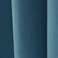 Rideau 100% occultant thermique phonique chiné (240x260 cm - Bleu Pétrole)