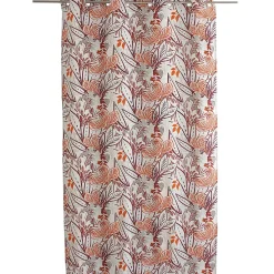 Rideau à oeillets coloré motif exotique (140x240 cm - Terracotta)