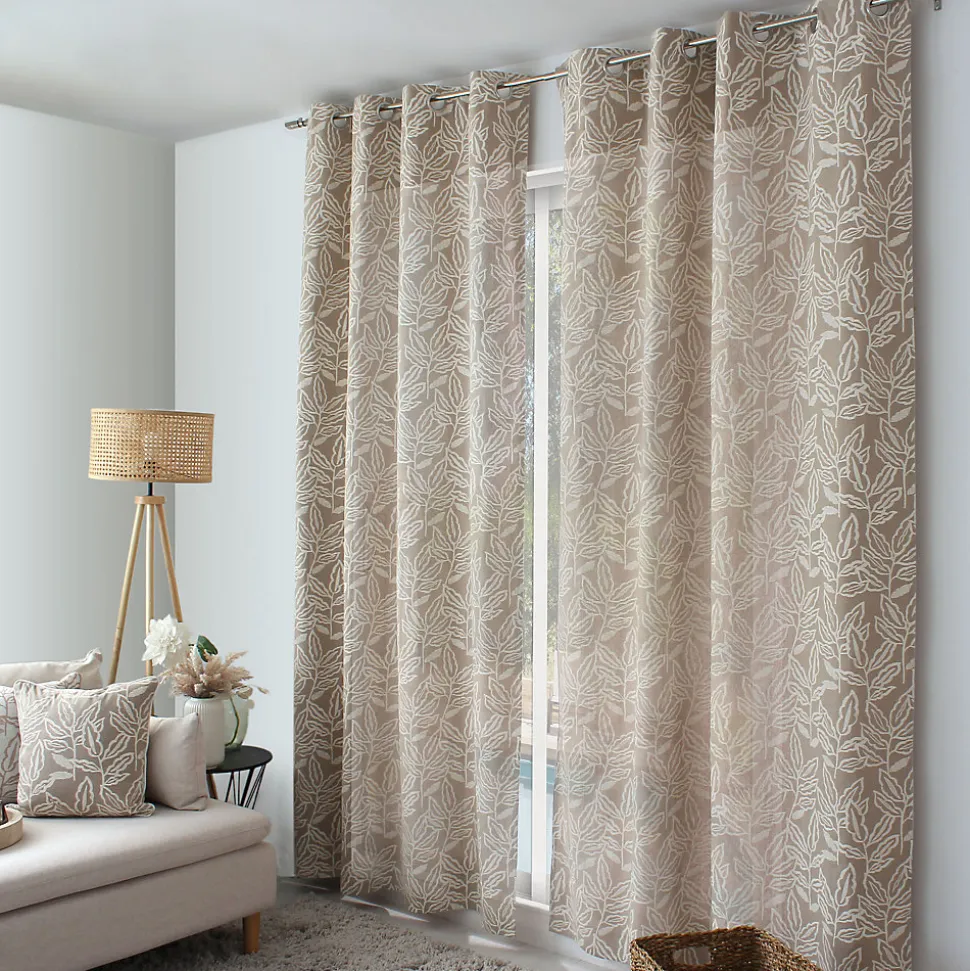Rideau à oeillets en coton recyclé Chambray (140x240 cm - Naturel)