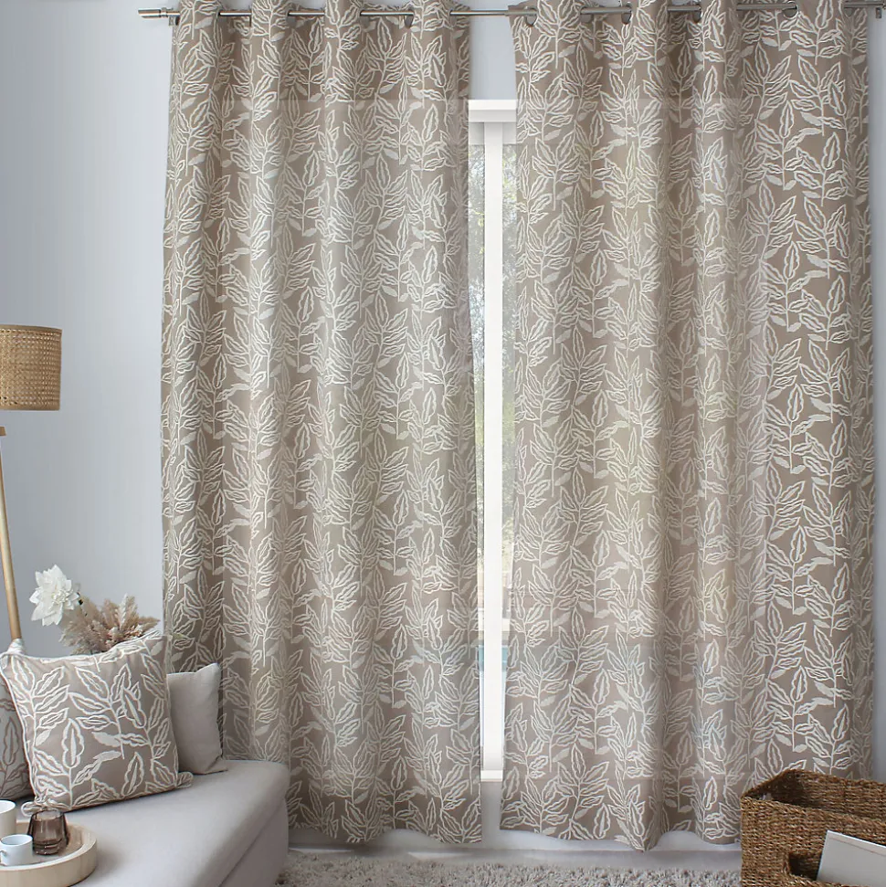 Rideau à oeillets en coton recyclé Chambray (140x240 cm - Naturel)