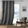 Rideau à oeillets isolant thermique 140 x 260 cm jacquard Polarine Anthracite