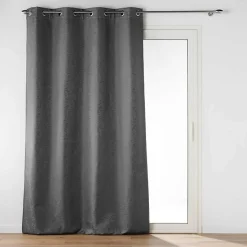Rideau à oeillets isolant thermique 140 x 260 cm jacquard Polarine Anthracite