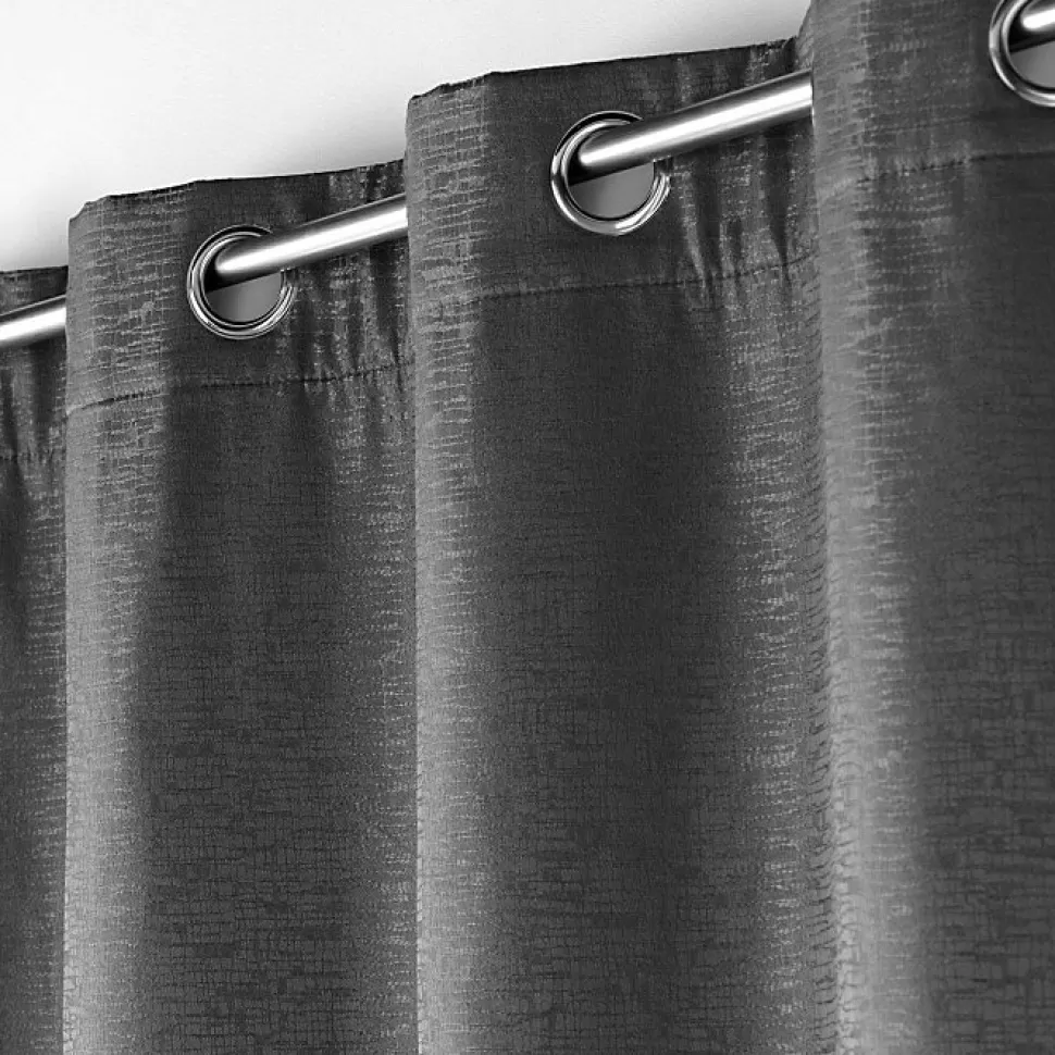 Rideau à oeillets isolant thermique 140 x 260 cm jacquard Polarine Anthracite