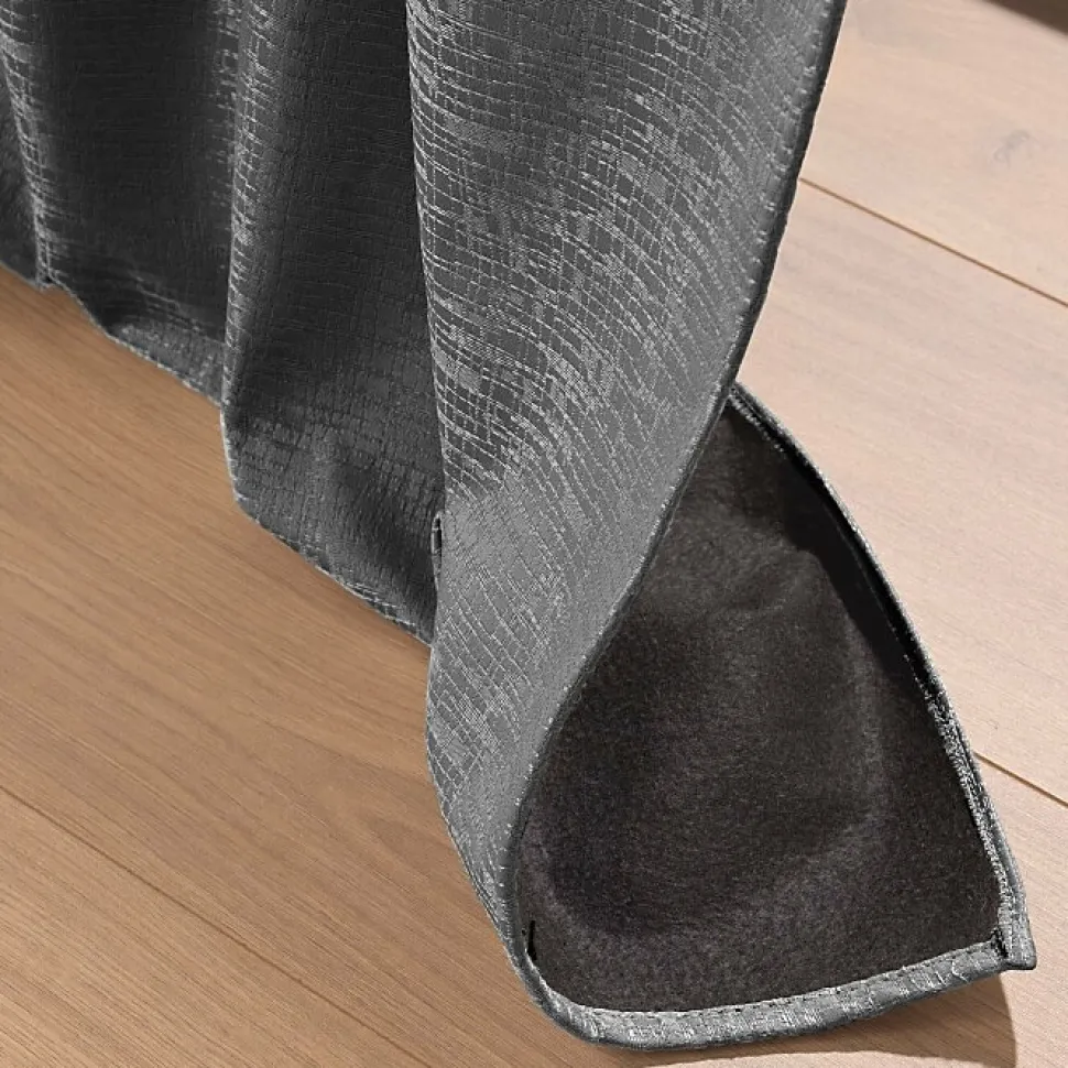 Rideau à oeillets isolant thermique 140 x 260 cm jacquard Polarine Anthracite