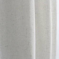 Rideau à oeillets naturel - Effet lin (140x240 cm - Blanc)