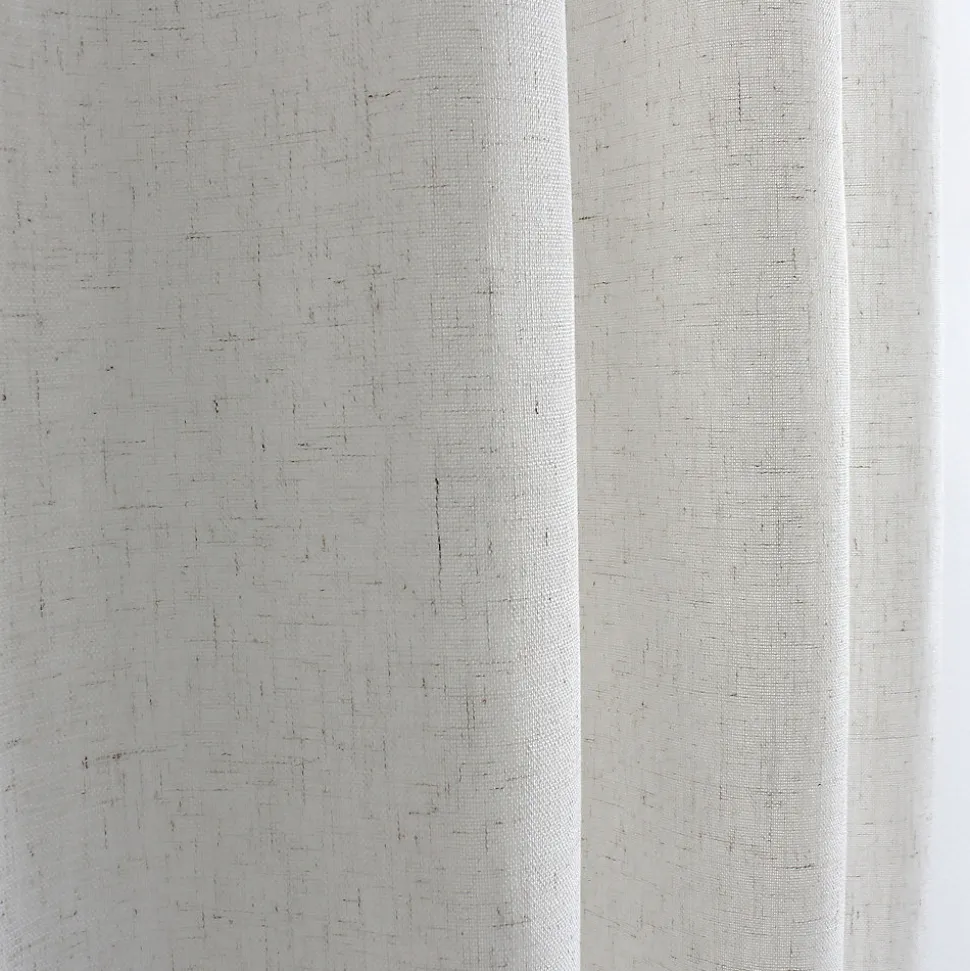 Rideau à oeillets naturel - Effet lin (140x240 cm - Blanc)