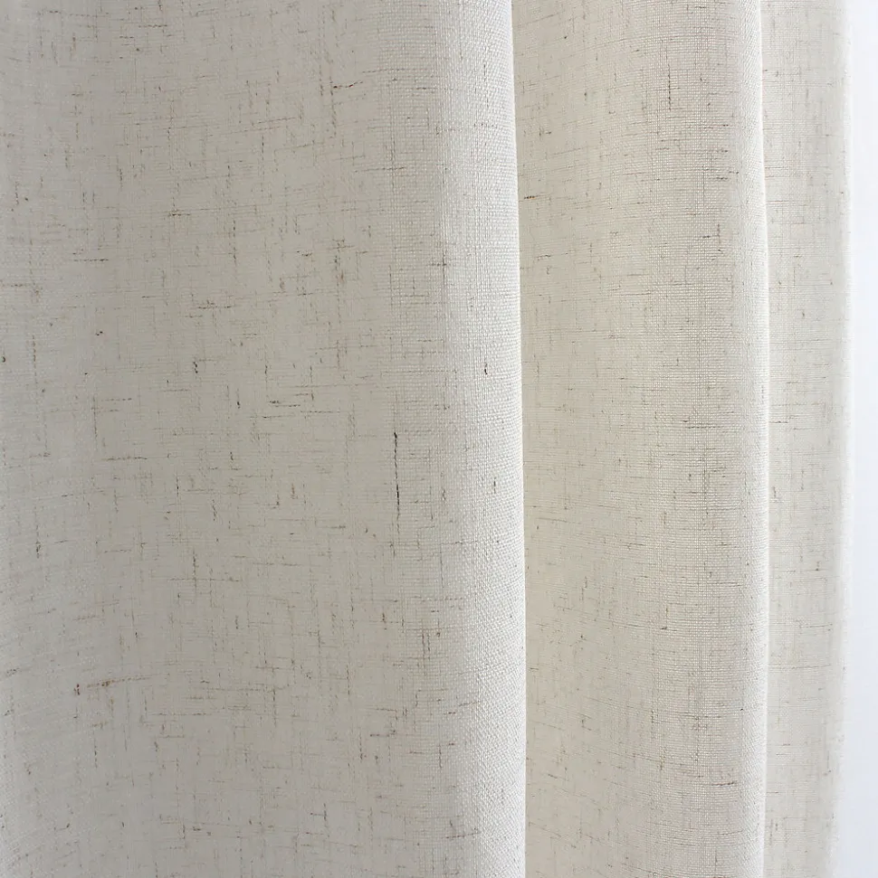 Rideau à oeillets naturel - Effet lin (140x240 cm - Ecru)