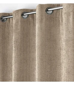 RIDEAU A OEILLETS 140 x 260 CM VELOURS CHENILLE LEO SABLE - 140x260cm - Sable