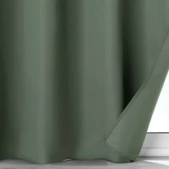 Rideau a oeillets 140 x 260 cm 100% occultant/microfibre unie obscure Kaki
