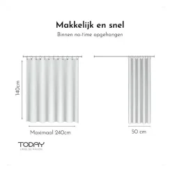 Rideau a oeillets - 140X240 - Denim - TODAY Essential - 356011