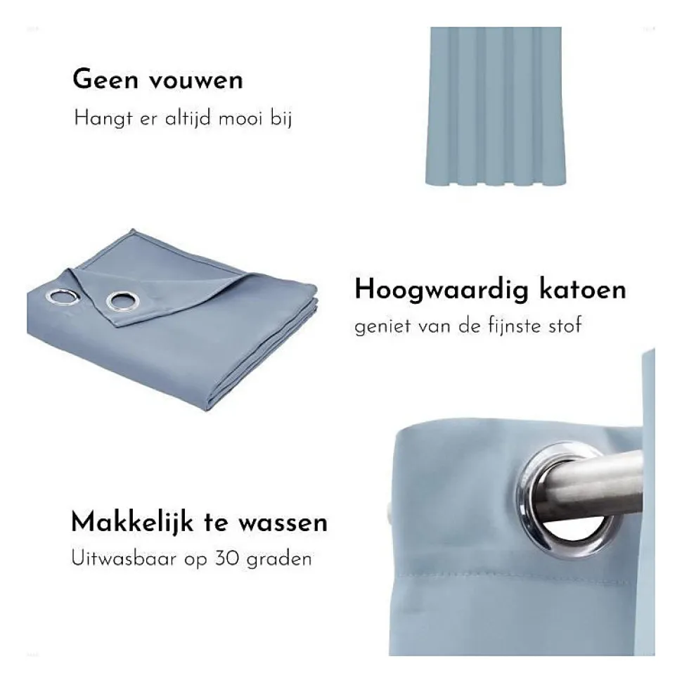 Rideau a oeillets - 140X240 - Denim - TODAY Essential - 356011