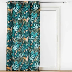 Rideau a oeillets grande hauteur 140 x 280 cm polyester imprimé Tilda Vert