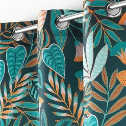 Rideau a oeillets grande hauteur 140 x 280 cm polyester imprimé Tilda Vert