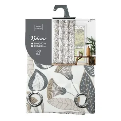 Rideau a oeillets grande hauteur 140 x 280 cm polyester iprimé Tilda Blanc
