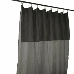 Rideau ajustable gaze de coton gris 140x300 cm