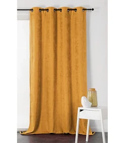 Rideau "Alaska" isolant 3 en 1 thermique, phonique et obscurcissant - 140x260cm - Moutarde