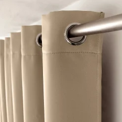 Rideau Anti-Feu Occultant avec Œillets, Beige Naturel, 140x260cm, Catégorie Ignifugé M1, Collection Flamme, CMADECO
