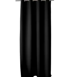Rideau Anti-Feu Occultant avec Œillets, Noir, 140x260cm, Catégorie Ignifugé M1, Collection Flamme, CMADECO