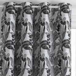 Rideau Bejuco à motifs jacquard - à oeillets - noir 140x260 cm - Atmosphera