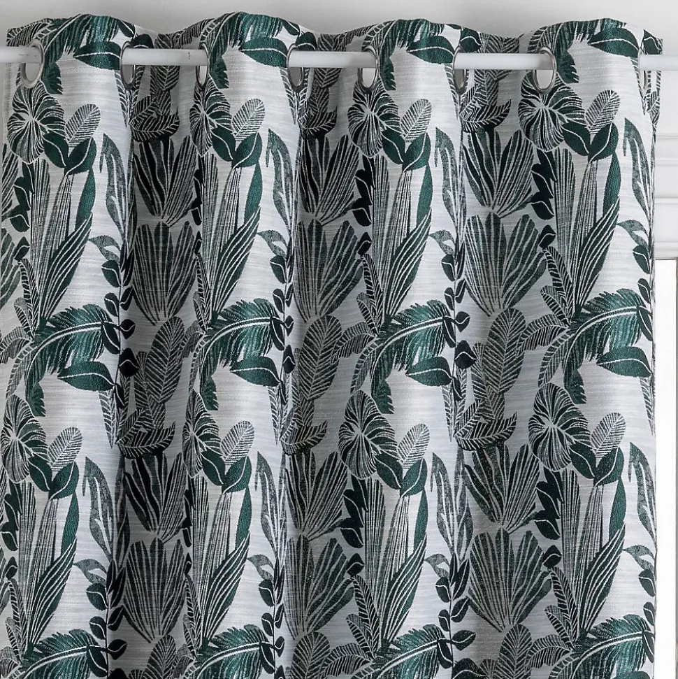 Rideau Bejuco à motifs jacquard - à oeillets - vert cèdre 140x260 cm - Atmosphera