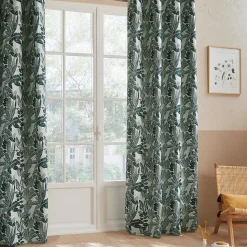 Rideau Bejuco à motifs jacquard - à oeillets - vert cèdre 140x260 cm - Atmosphera