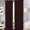 Rideau côtelé isolant thermique à oeillets bordeaux L.260 x l.140cm