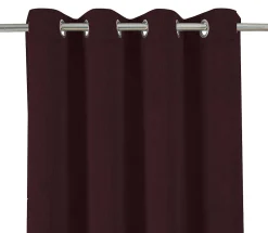 Rideau côtelé isolant thermique à oeillets bordeaux L.260 x l.140cm