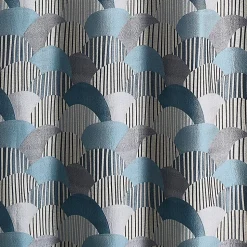 Rideau d'ameublement à jacquard arrondi (140x260 cm - Bleu)