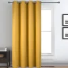 Rideau déco uni occultant et thermique (140x260 cm - Jaune moutarde)