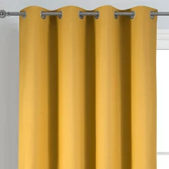 Rideau déco uni occultant et thermique (140x260 cm - Jaune moutarde)