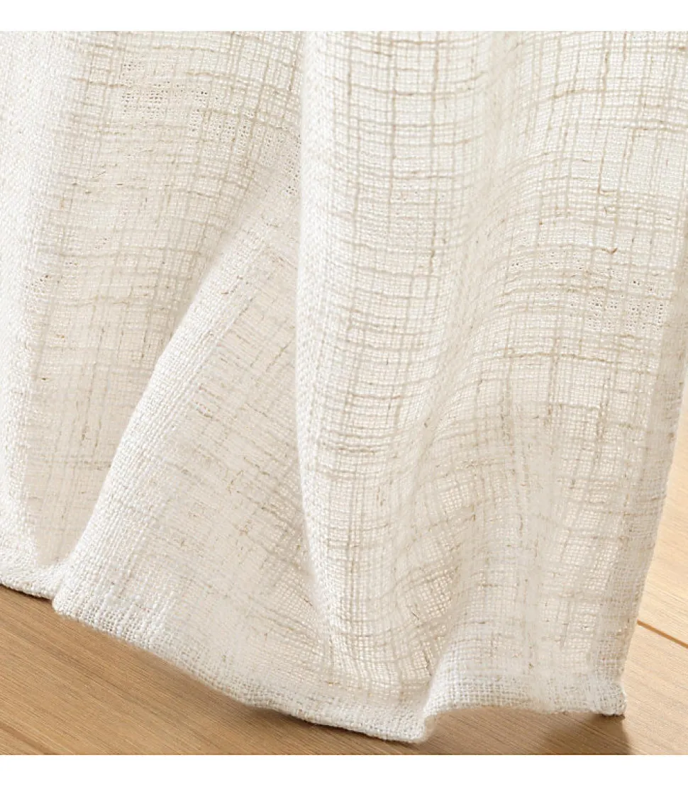 Rideau effet lin tissé 140x280cm "Igor" - 140x280cm - Ivoire