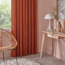 Rideau effet velours GoodHome Carrington l.135 x H.260 cm marron