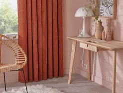 Rideau effet velours GoodHome Carrington l.135 x H.260 cm marron