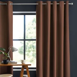 Rideau en coton chocolat 150x250