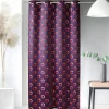 Rideau en jacquard à imprimés "rosace" (140x260 cm - Prune)