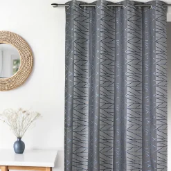 Rideau en Jacquard à Rayures Verticales "Fun" (135x260 cm - Bleu)