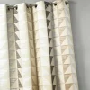 Rideau en jacquard imprimés triangulaires (140x260 cm - Beige)