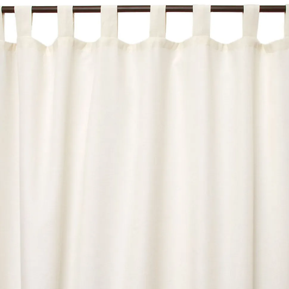 Rideau en polycoton à pattes écru 140x250